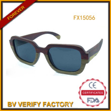 High Quality Padouk Wood Sunglasses with Polarised Lens (FX15056)